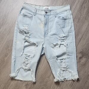 Vibrant Light Blue Denim Shorts